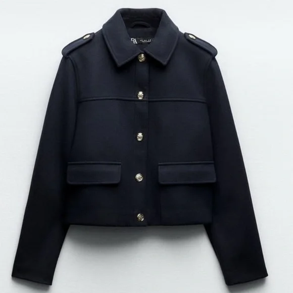 Zara Navy Blue Jacket - Picture 1 of 4